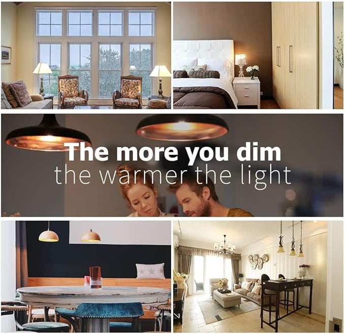 LED Light Bulb 10W Equivalent(60W) Dimmable A19 LED Bulbs, Daylight 2700K Warm White, Energy Efficient, Longer Life, Standard E26 Base, 810 Lumens, 6 Pack