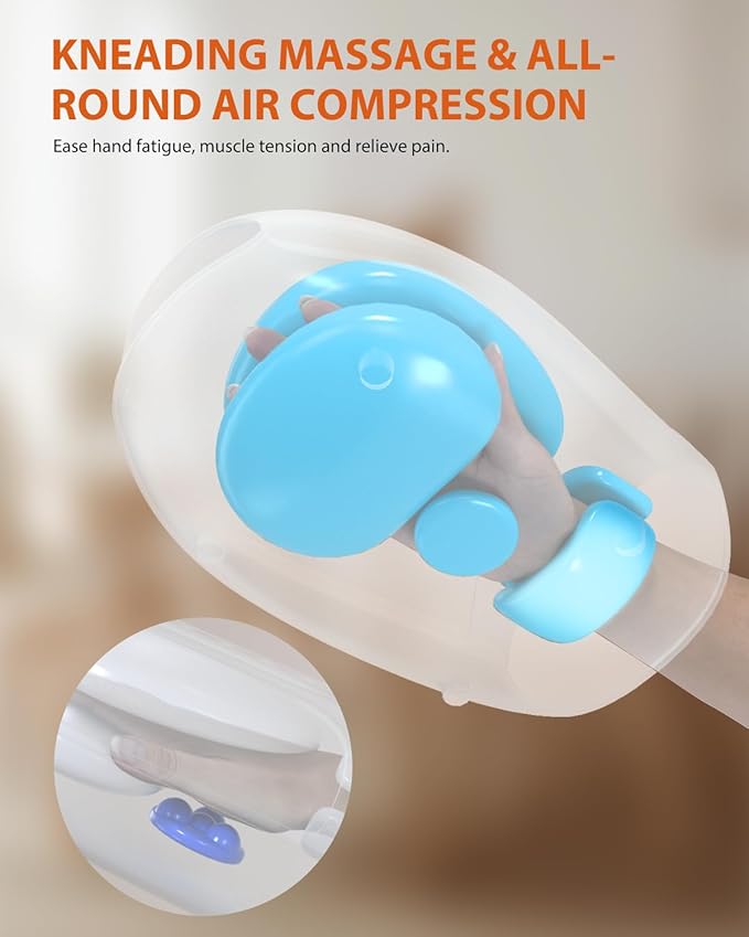 Hand Massager for Arthritis and Carpal Tunnel Relief, Cordless Hand Massager with Heat & Targeted Palm Kneading Rollers Massage, Gifts for Women Men Mom Dad