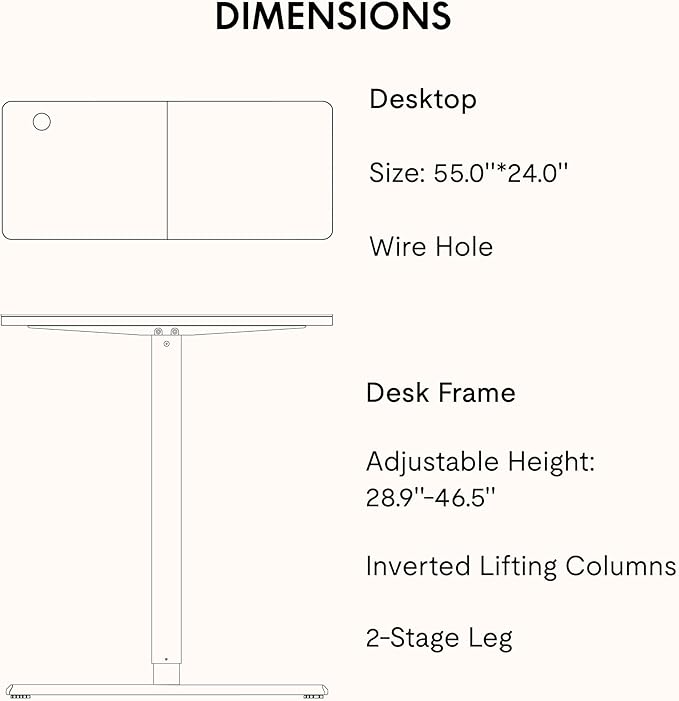 SANODESK Electric Standing Desk 55x24 Inch Height Adjustable Stand Up Desk Home Office Computer Workstation Sit Stand Home Office Desk with Splice Board (Black Frame + Black Top)