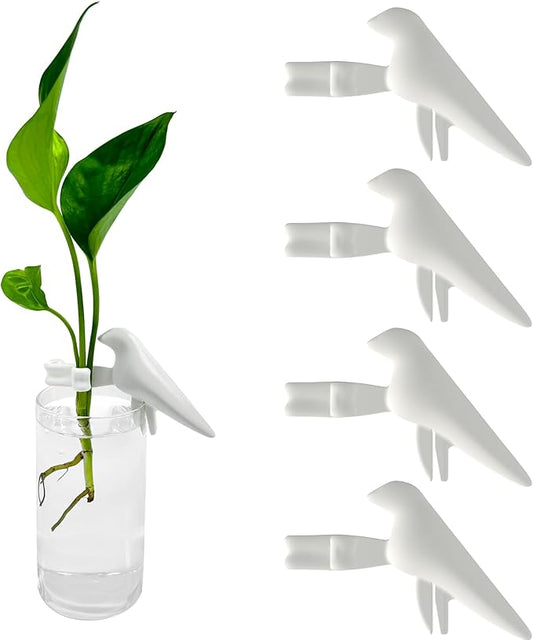 Plant Propagation Station - Plant Support for Cuttings & Shoots, 2 Cute Gardening Gifts for Women, Propagation Vases (4, White)