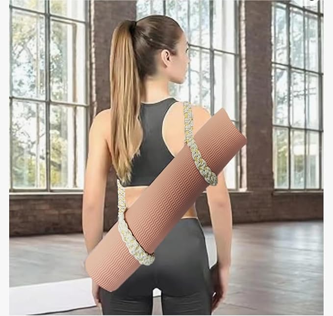 kiido Macrame Yoga Mat Carrying Strap [MAT NOT Included], Hand Woven Multi-use Strap/Carrier for Your Yoga Mat, Exercise Mat