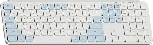 Keychron B6 Pro Ultra-Thin Wireless Keyboard, Full-Size ZMK with Numeric Keypad Quiet Typing, 2.4 GHz/Bluetooth 5.2/Wired Connection Long Battery Life, Compatible with Mac Windows Linux - Retro Blue