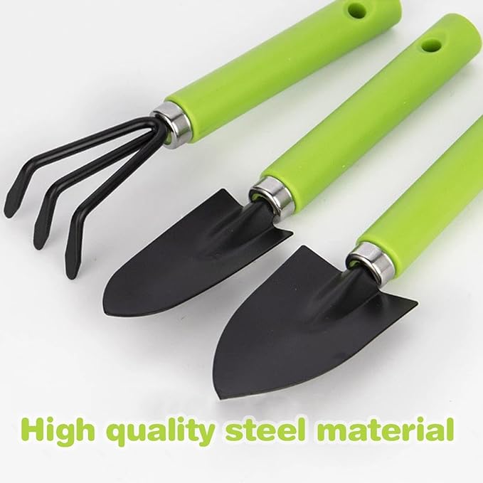 Garden Tools 3-Piece Planting Tools Set with Plastic Handle,Lightweight Durable Gardening Hand Tools,Ideal Succulent Tools Gifts for Women and Men (Small Green Set)