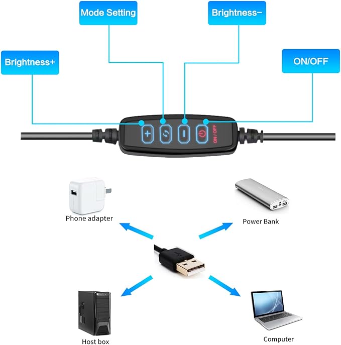 10" Selfie Ring Light with 10" Stand and 60" Selfie Stick, 3 Color Light Adjustment Suitable for Phones and Cameras, Makeup/Live Streaming/Taking Photos