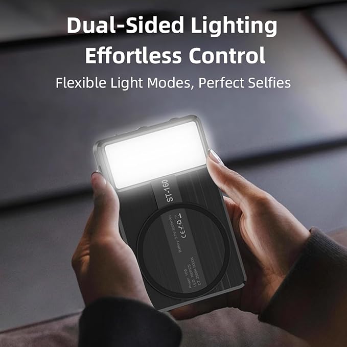 Magnetic Phone Light - 3 Color Temperature, 160 LED Selfie Light with Clip for Phone, Camera, Laptop, iPad, 3000mAh Portable Video Light for TikTok/Vlog,/Zoom Calls,/Makeup (Black)