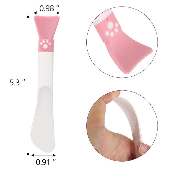 10 Pcs Silicone Face Mask Brush, Double-end Mask Applicator and Plastic Cosmetic Spatula, Reusable Makeup Spatula Skin Care Tools for Applying Facial Products