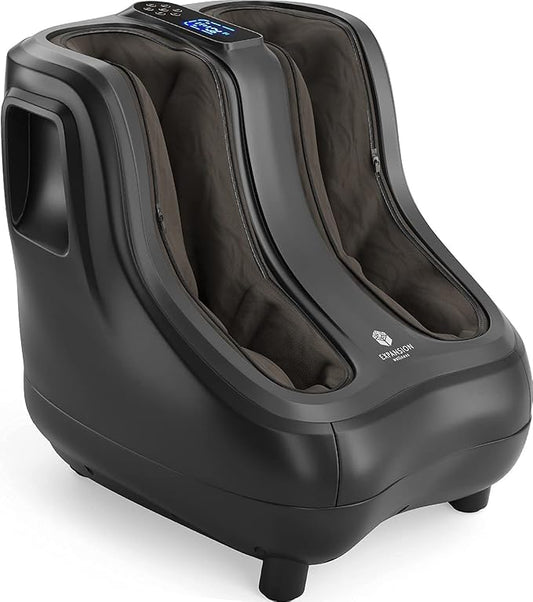 KoolerThings Shiatsu Heated Foot and Calf Massager Machine to Relieve Sore Feet, Ankles, Calfs and Legs, Deep Kneading Therapy, Relaxation Vibration and Rolling & Stimulates Blood Circulation