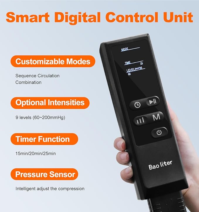 Leg Air Massager for Circulation & Pain Relief-Advanced 4D Sequential Compression for Foot & Calf (No Heat), Air Compression Recovery System, Professional Sequential Device,9 Intensities 6 Modes