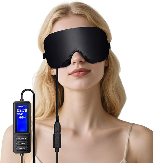 Heated Eye Mask for Dry Eyes, Improved Sleep, Warm Eye Compress for MGD, Dry Eye Syndrome, Chalazion Blepharitis Stye Eye Treatment, Steam Moist to Unclog Glands (Black)