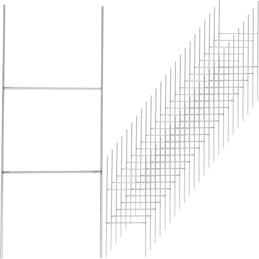 25 Pack Heavy Duty Metal H Frame Wire H Long Stakes, 24'' x 10'' Yard Sign Stake for 4mm Corrugated Signs