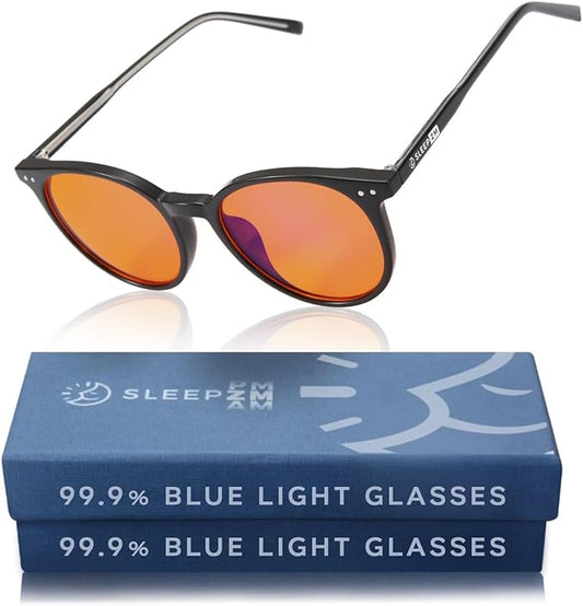 100% Blue Light Blocking Glasses - Women + Men - Better Sleep - Anti Eye Strain Protection - Computer Screens Gaming