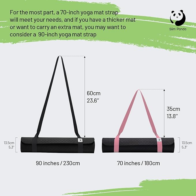 Slim Panda Yoga Mat Straps for Carrying, Adjustable Yoga Mat Carrier, Yoga Mat Sling(Yoga Mat Not Included)