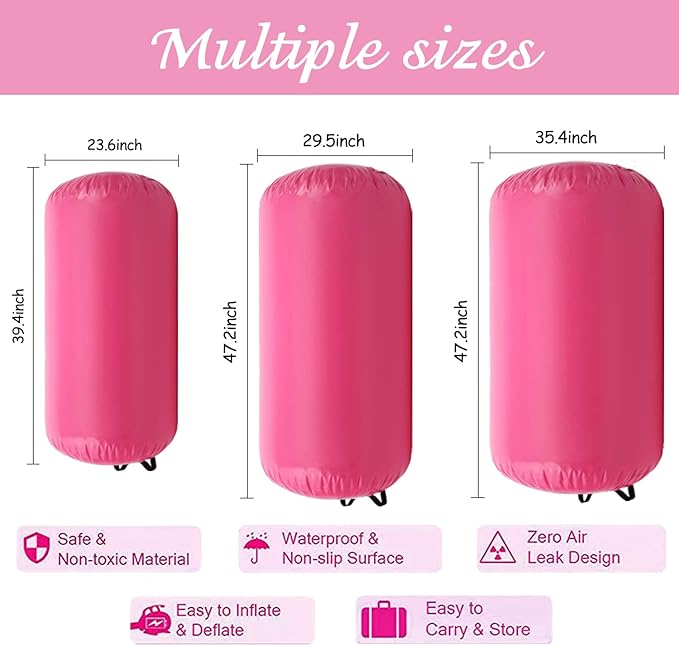 86 York Air Barrel Gymnastics Roller Inflatable Tumbling Mat, Back Handspring Training Air Mat Tumble Track Gymnastics Equipment For Home Use, Gym Training, Yoga Balance Exercise, Cheerleading with Electric Pump