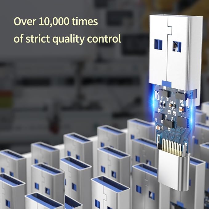 [10Gbps] One-Sided High-Speed USB 3.2 Gen 2 Adapter - USB C Female to USB A Male - Unleash 10Gbps Data Transfer & 60W Fast Charging Power for iPhone 15 Plus Pro Max, iPad, Laptop