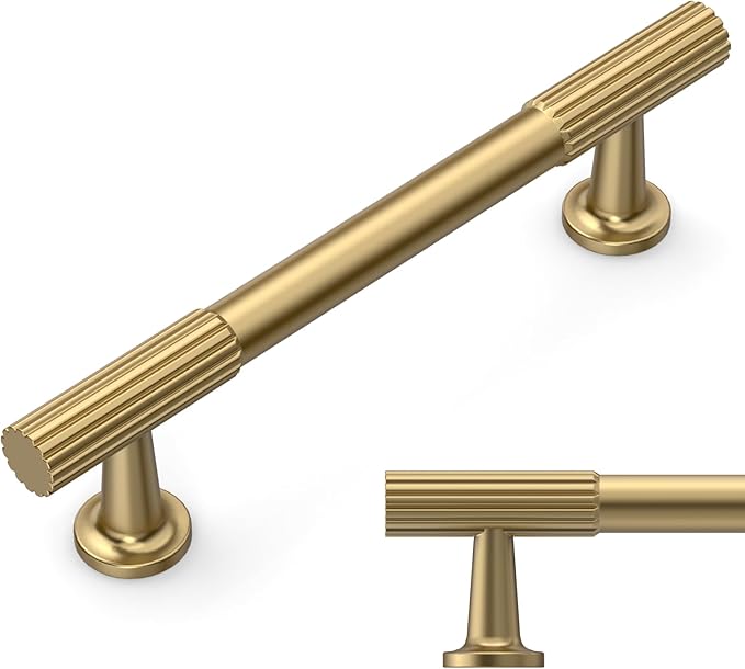 Amerdeco 10 Pack Champagne Bronze Cabinet Pulls 3.75 Inch(96MM) Hole Centers Kitchen Cabinet Handles Hardware Kitchen Handles for Cabinets Cupboard Drawer Pulls ZH0071