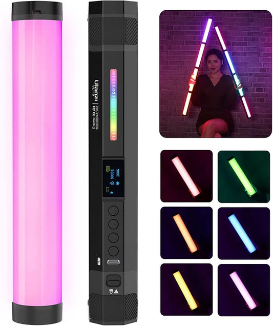 ULANZI VL110 RGB Light Wand, Handheld Light Stick Camera LED Video Tube Light Bar, 2500-9000K Dimmable, 2600mAh Battry CRI 95+ with Magnetic Attraction for Photography Vlog TIK Tok