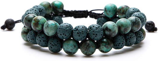 Bivei Aromatherapy Essential Oil Diffuser Bracelet Lava Stone Bead Gemstone Anxiety Diffuser Bangle Cuff Bracelet