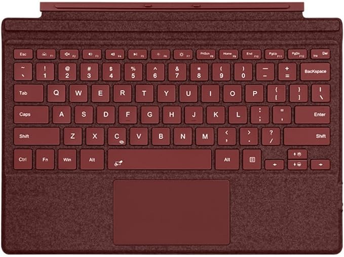 Keyboard for Surface Go 4/Go 3 /Go 2/Go, Portable Type Cover for Surface Go, 7-Color Backlit, Ultra-Slim Wireless Keyboard with Multi-Touch Trackpad,Wine Red