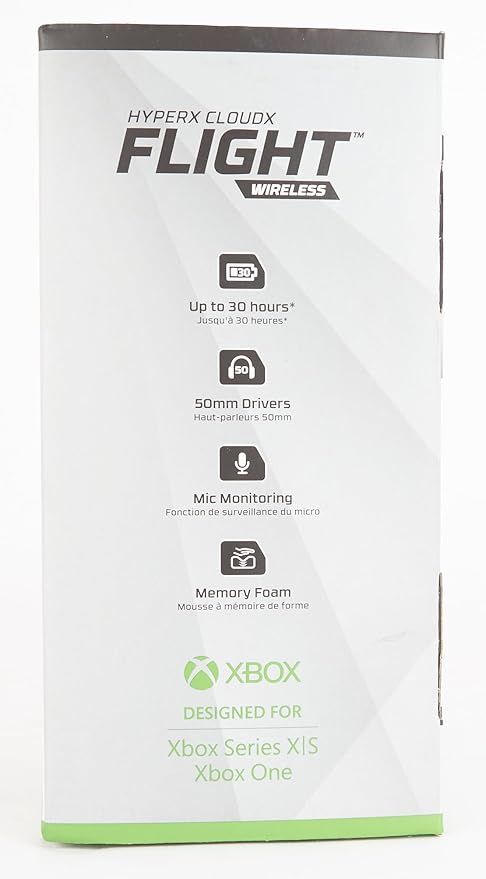 HyperX CloudX Flight – Wireless Gaming Headset, Official Xbox Licensed, Compatible with Xbox One and Xbox Series X|S, Game and Chat Mixer, Memory Foam, Detachable Noise-Cancellation Microphone