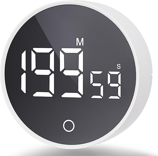 Digital Kitchen Timers, Visual timers Magnetic Countdown Countup Timer Large LED 200 Minutes Display Volume Adjustable for Cooking Fitness Studying, Easy for Kids and Seniors