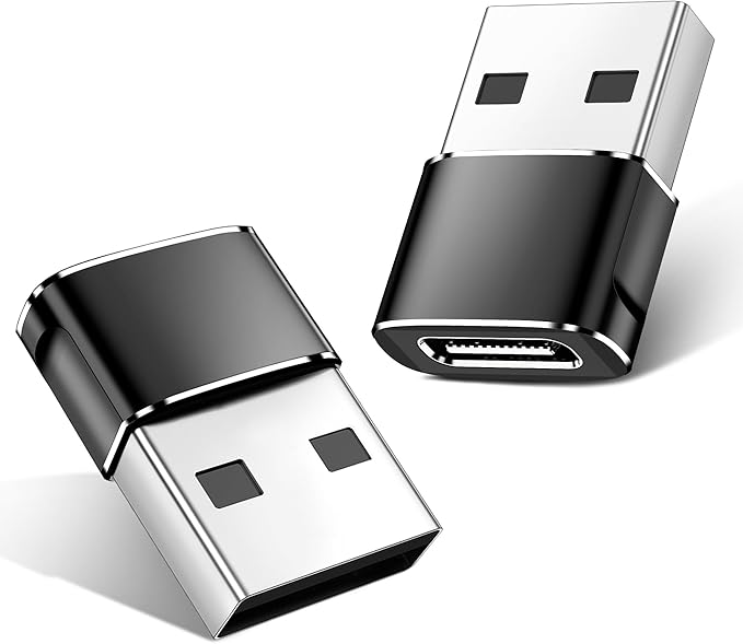 USB to USB C Adapter,Type C Female to A Male OTG Charger Converter for iPhone 16 15 14 13 Pro Max,Samsung S24 S23,PlayStation 4,Apple Watch Ultra 8 9,AirPods,iPad,Car Play-Black