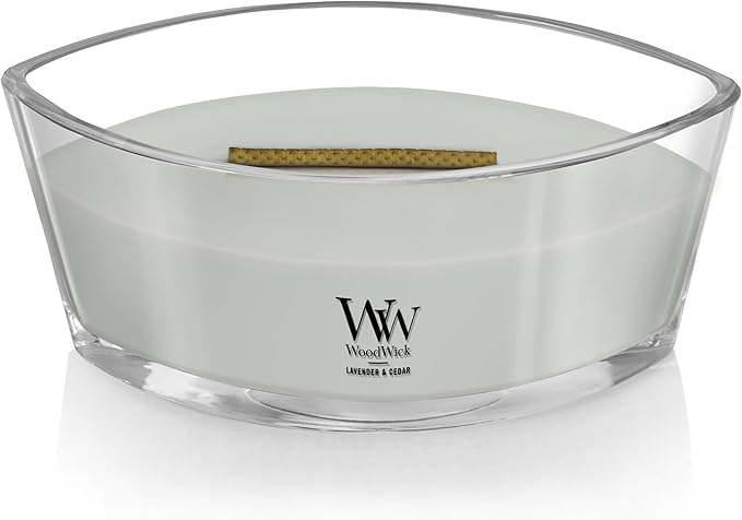 Woodwick Ellipse Scented Candle Lavender & Cedar 16oz | Up to 50 Hours Burn Time