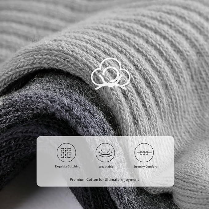 Non-Slip Pilates Yoga Socks with Grips for Women - Stylish Crew Socks for Barre, Ballet, and Workout (Size 5-9)