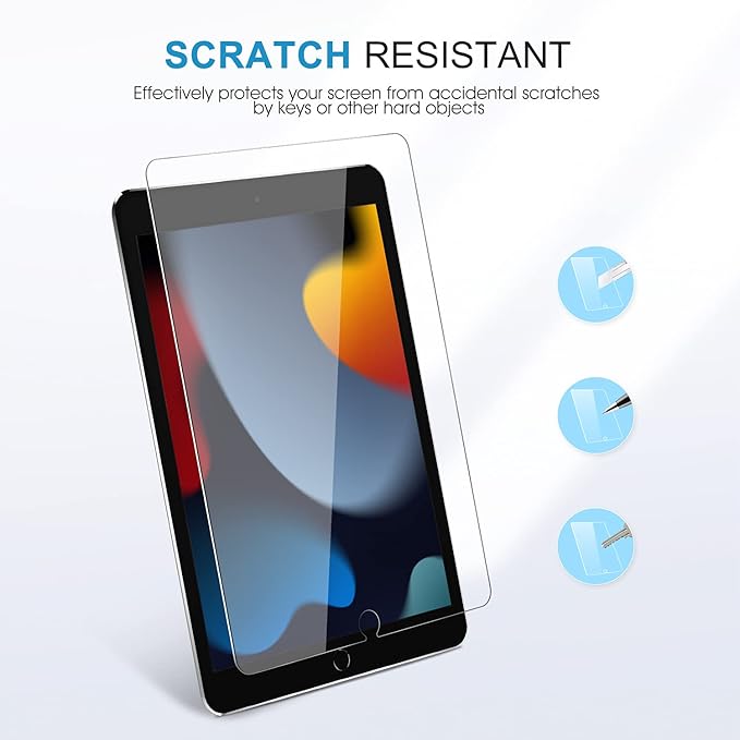 SPARIN 3 Pack Screen Protector for iPad 9th 8th 7th Generation 10.2 inch, Tempered Glass Compatible with iPad 9 8 7 (2021 2020 2019 Model)