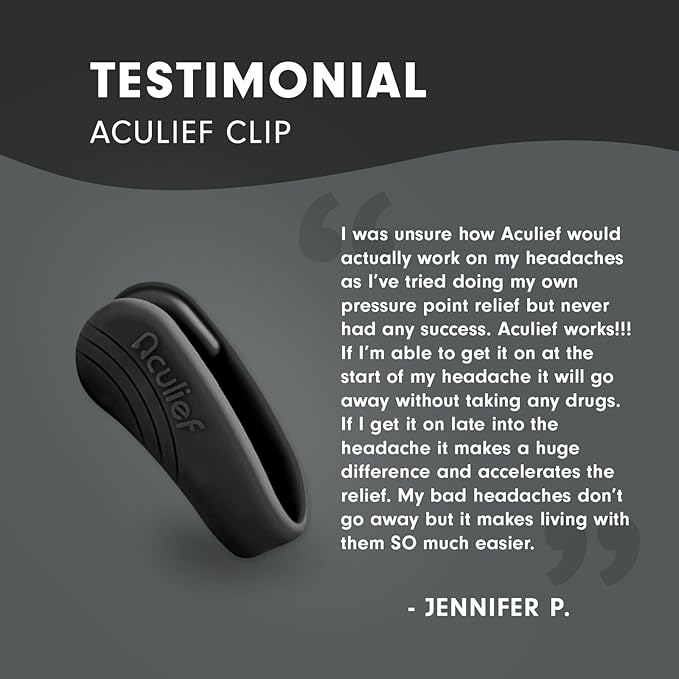 Aculief Wearable Natural Acupressure Support - Targeted Tension Management & Acupressure Tool - Discreet On-The-Go Comfort - Adjustable Fit for Daily Stress - X-Small, Black