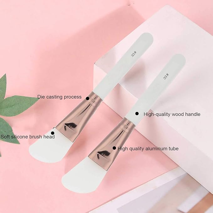 10pcs Silicone Mask Brush, Flexible Mud Mixed Brush, Hairless Face Mask Brush Applicator for Facials, Mud, Clay Mask, DIY, Modeling Mask, Wholesale Business