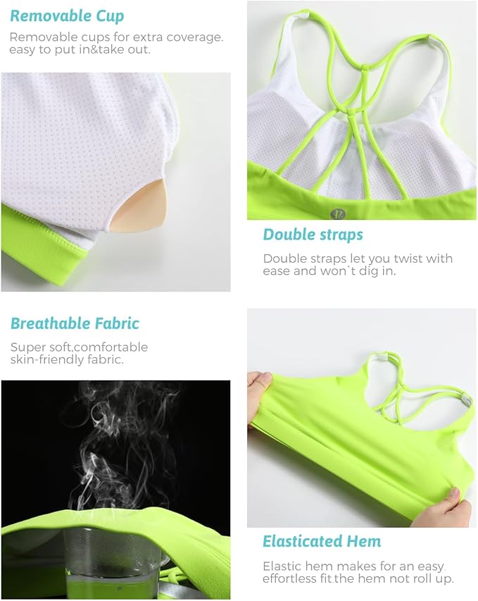 RUNNING GIRL Sports Bras for Women,Padded Sports Bra Tank Top Sexy Crisscross Back High Impact Longline Workout Yoga Bra