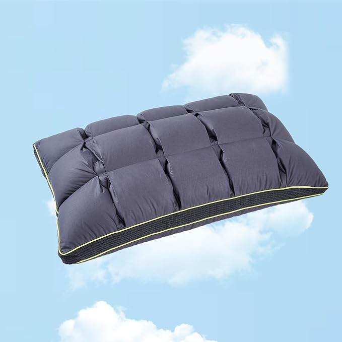 YOUR MOON Soft Pillow King for Sleeping, Super Soft Support Down Alternative Pillow, 100% Cotton Shell Luxury Comfy Fluffy Bed Pillows for Sleep(Gray)