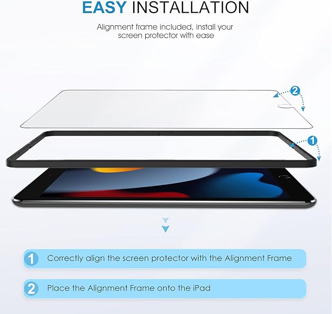 SPARIN 3 Pack Screen Protector for iPad 9th 8th 7th Generation 10.2 inch, Tempered Glass Compatible with iPad 9 8 7 (2021 2020 2019 Model)