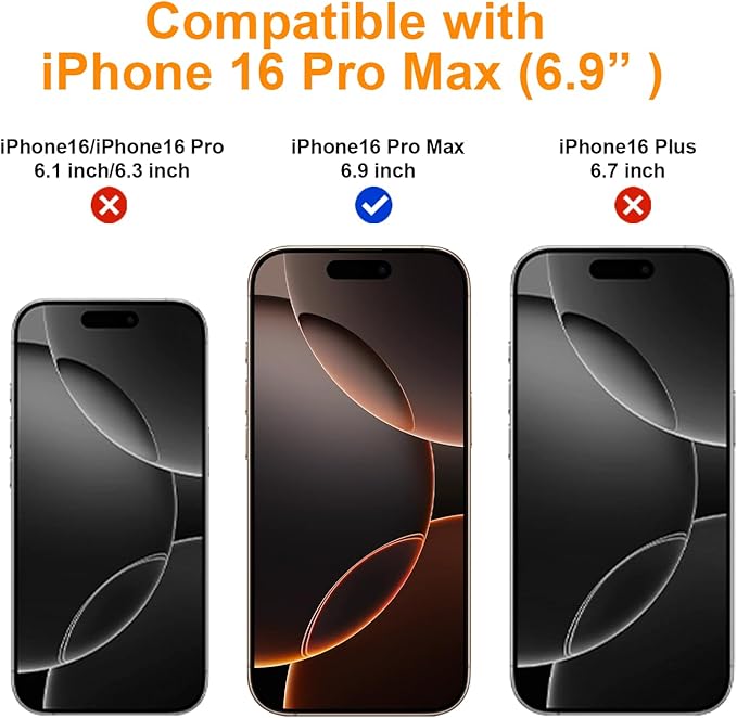 OneFish Privacy Screen Protector for iPhone 16 Pro Max, Full Edge Coverage 6.9" 16 Pro Max,Scratch Resistant, Bubble Free, Easy Installation, Auto Dust-Elimination, 2 Pack