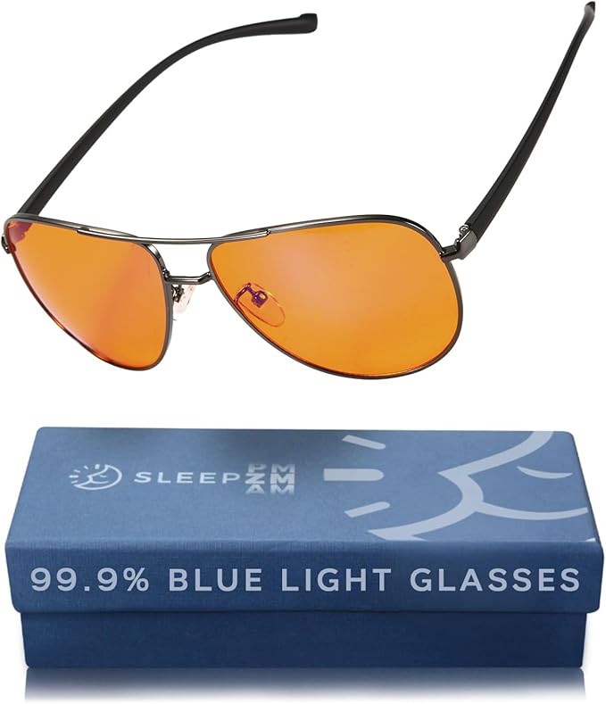 100% Blue Light Blocking Glasses - Women + Men - Better Sleep - Anti Eye Strain Protection - Computer Screens Gaming