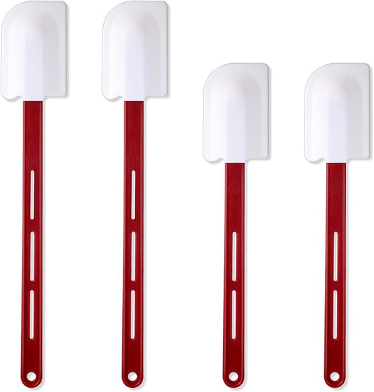 Norme 4 Pcs High Temp Silicone Spatulas Heat Resistant Rubber Spatula Commercial Silicone Scraper with Handle for Kitchen Cook Baking Mixing Utensil, Dishwasher Safe (14 Inch,16.5 Inch)