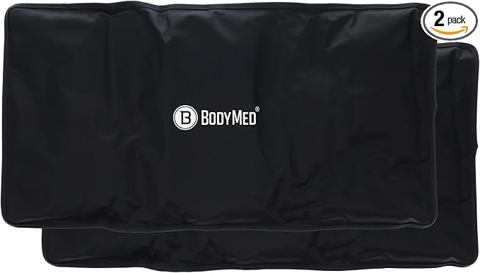 BodyMed Reusable Gel Ice Pack Cold Compress (2-Pack) for Back, Shoulder, Neck, & Knee - Professional Grade Cold Therapy for Injuries, Aches, Swelling, Bruises, Sprains - 21 in. x 11 in. (Oversize)
