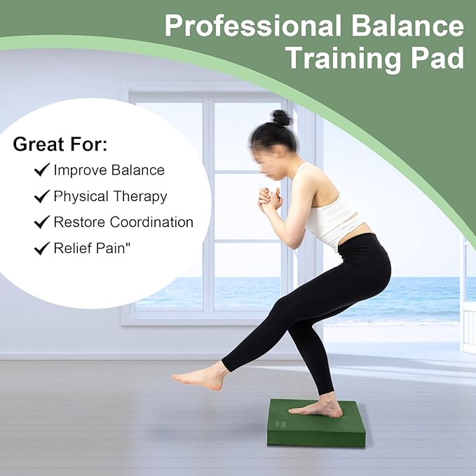 StrongTek Extra Wide Foam Balance Pad for Physical Therapy, 19" X 15.8" X 2.4", High-Density TPE Foam Pad for Exercise, Enhanced Stability, Core Strength, Non-Slip & Water-Resistant, for Fitness, Yoga