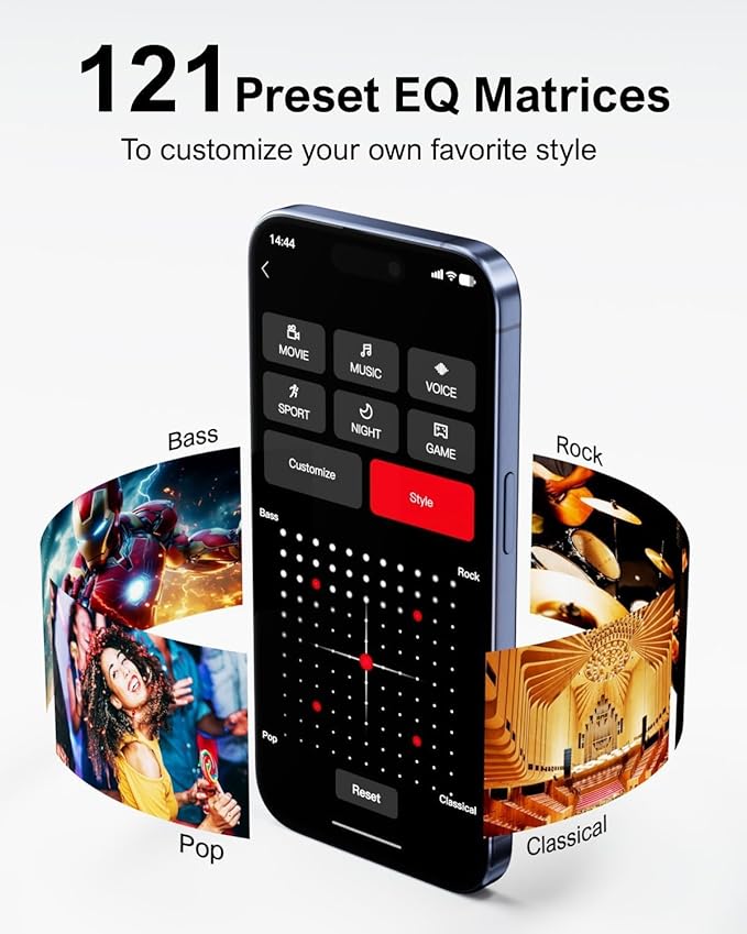 ULTIMEA 7.1ch Sound bar with Wireless Subwoofer, Virtual Surround Sound System for Smart TV, 4 Wired Surround Speakers, 410W Peak Power, App Control, Home Theater Sound System Poseidon D70, 2025 Model