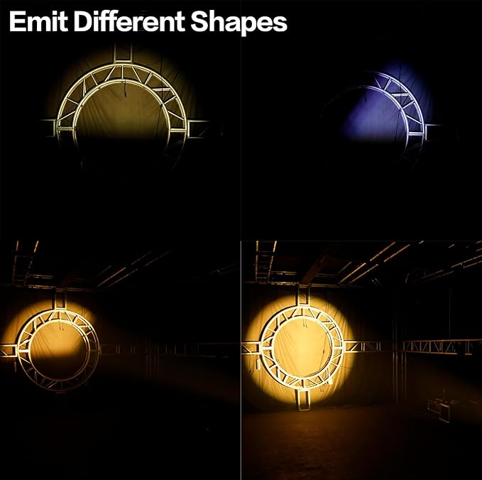 SHEHDS LEKO Profile Stage Spotlights LED 250W Cool White+Warm White 17° Beam Angle 2500K-7500k Par Ellipsoidal Lights Manual Focus Four-Leaf Manual Cut Light Barrier DMX512 Disco DJ Lights for Show