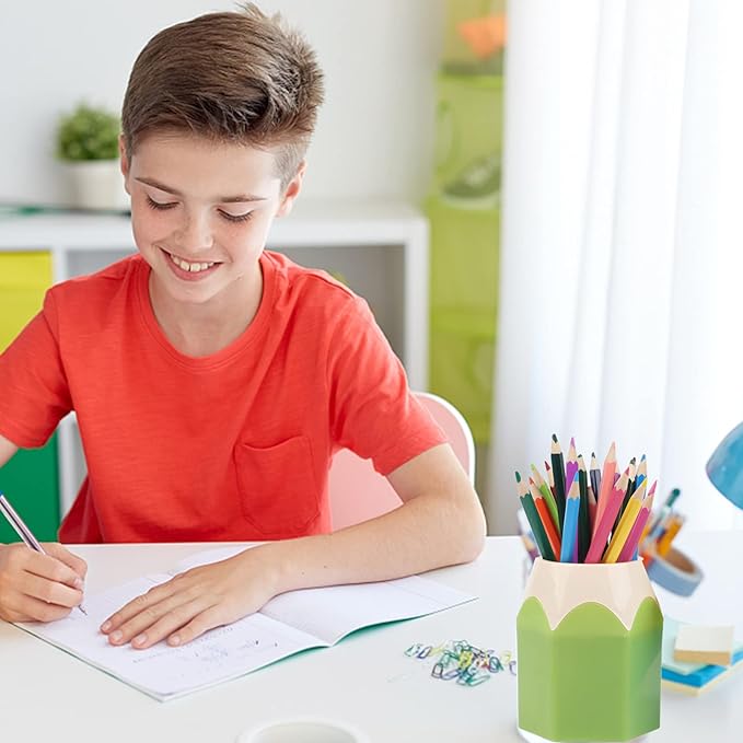 4 Pieces Pencil Shaped Pen Holders,Pencil Storage Organizer,Cute Desktop Pen Cup,Makeup Brush Container,Pencil Pot,Cartoon Stationery Rack,Creative Stationery Storage,for Office Home Decoration