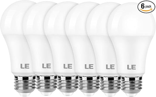 LE 100W Equivalent LED Light Bulbs, 14W 1500 Lumens 2700K Warm White Non-Dimmable, A19 E26 Standard Base, 10000 Hour Lifetime, Pack of 6