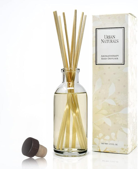 Urban Naturals Gardenia Blossoms Reed Diffuser Set with Jasmine, Gardenia, Ylang Ylang Scent Notes for a Continuous Air Freshener Scent