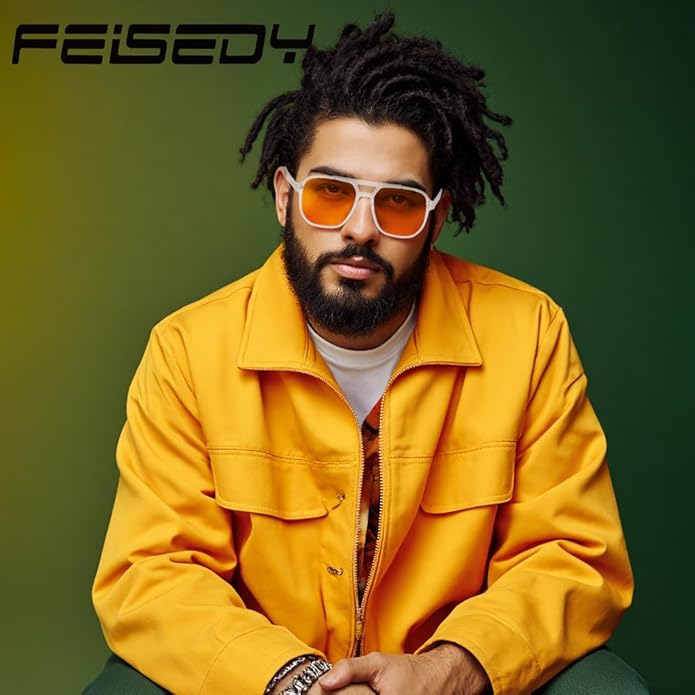 FEISEDY Amber Blue Light Glasses for Computer Gaming Anti Eyestrain Sleep Glasses G2835