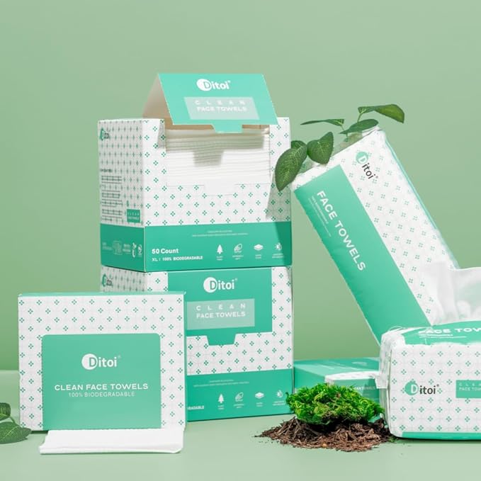 Disposable Face Towels,Ultra Thick Face Towelettes XL, Lint-Free Facial Wipes for Makeup Removal & Gentle Skin Care,10"×12",150 Count (3 Pack),Pearl-textured