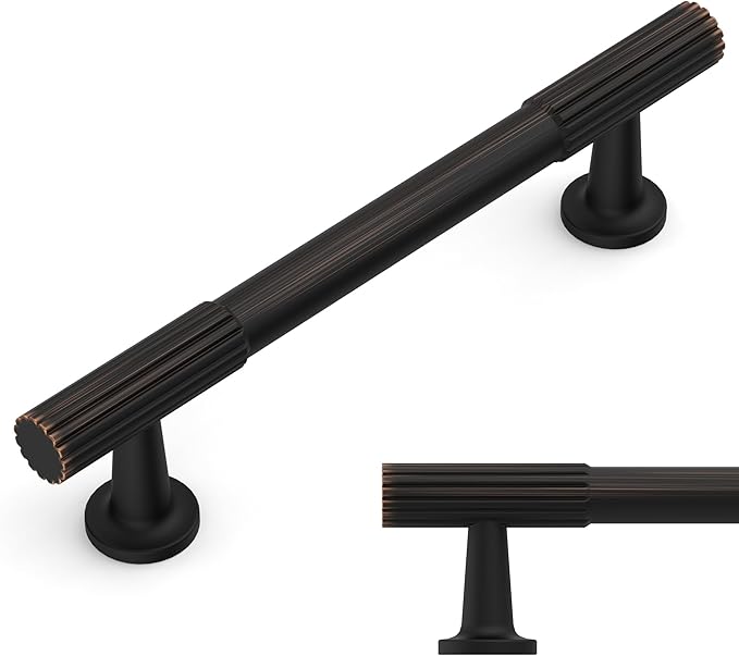 Amerdeco 10 Pack Oil Rubbed Bronze Cabinet Pulls 3.75 Inch(96MM) Hole Centers Kitchen Cabinet Handles Hardware Kitchen Handles for Cabinets Cupboard Handles Drawer Pulls ZH0071