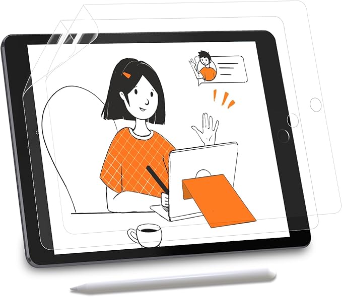 KCT 2 Pack Paperfeel Screen Protector Compatible with iPad 6th / 5th Generation 9.7 inch/iPad Air 1/2 High Touch Sensitivity Anti Glare, Less Reflection, PET Matte Texture, Easy Installation