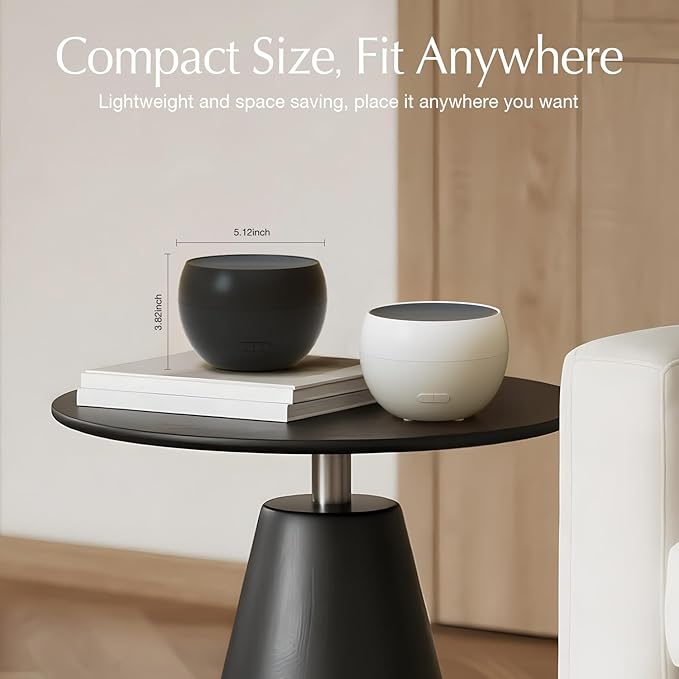 SALKING 2 Pack Flame Essential Oil Diffusers for Home, 150ml Fire Ultrasonic Diffusers for Essential Oils, Aromatherapy Diffuser with Auto-Off Function for Home, Office, Bedroom, Gift (White & Black)