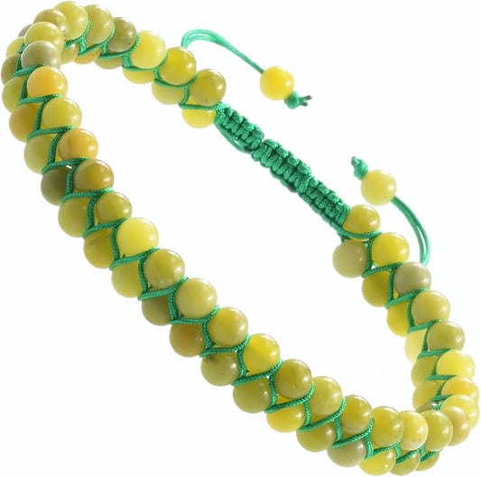 MASSIVE BEADS Double Layer Natural Chakra Healing Power Crystals Macrame Bracelet Yoga Stone Beads Gemstone Meditation Relax Anxiety Bangle for Unisex Women Men