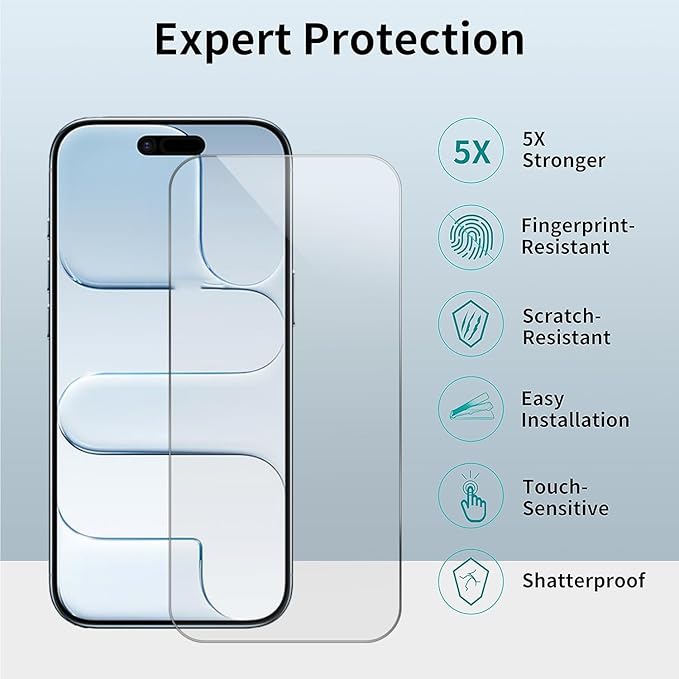 ImpactStrong Shatterproof Tempered Glass Screen Protector for iPhone 17 Air [Easy Installation Frame] [Bubble Free] [9H Hardness] [Full Coverage] Case Friendly, 6.6 Inch - (3-Pack)